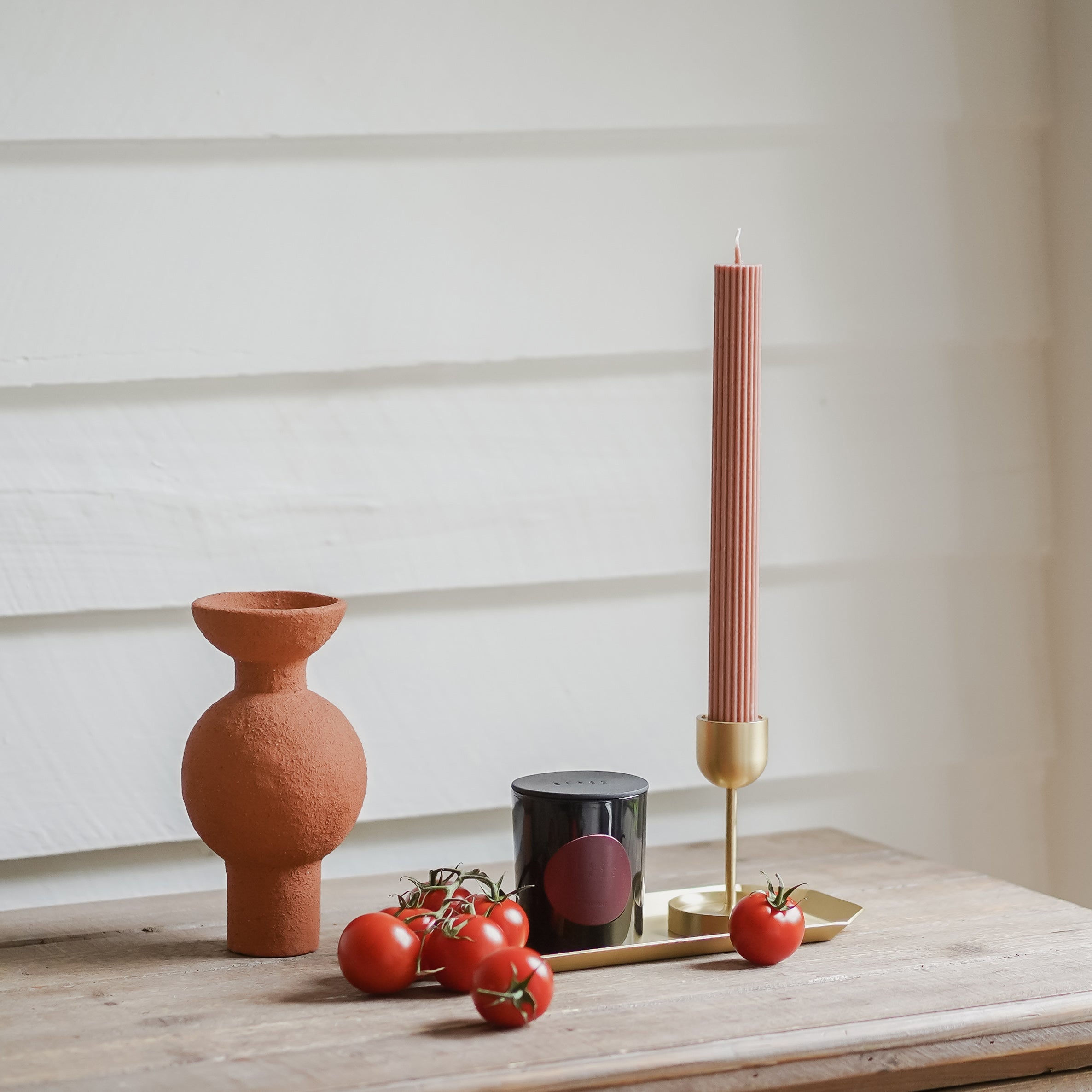 Column Pillar Candle Duo- Peach