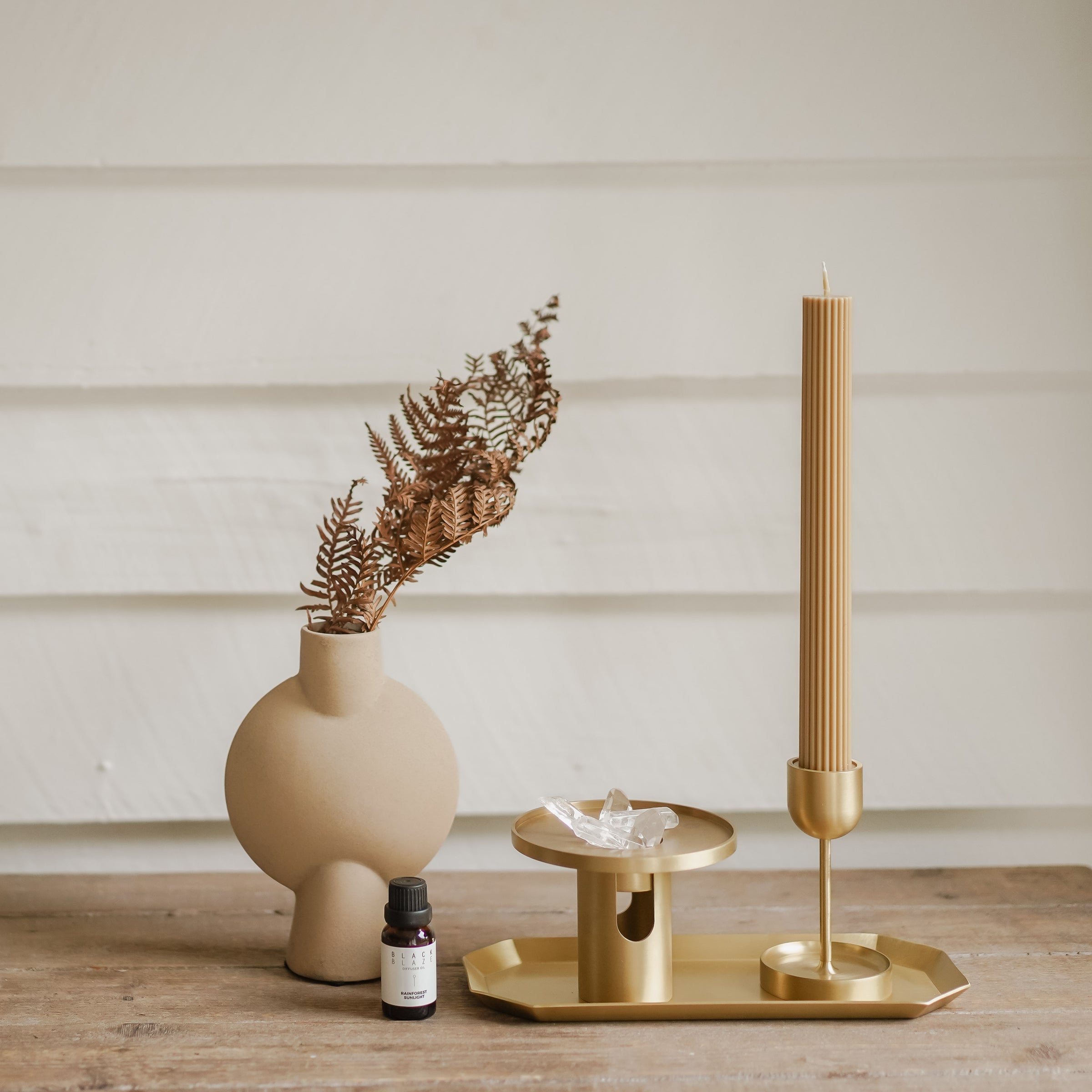 Column Pillar Candle Duo- Honey