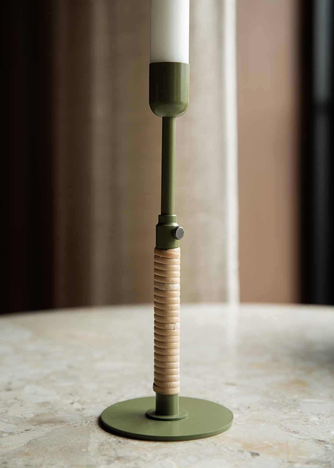Duca Candle Holder | Olive Green