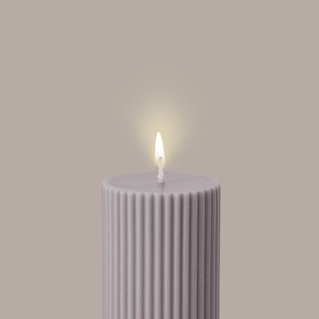 Wide Column Pillar Candle- Beige