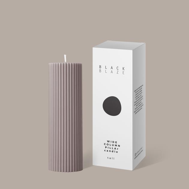 Wide Column Pillar Candle- Beige