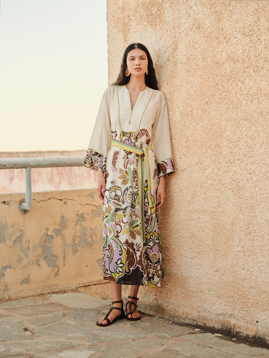 Printed Dress w Belt