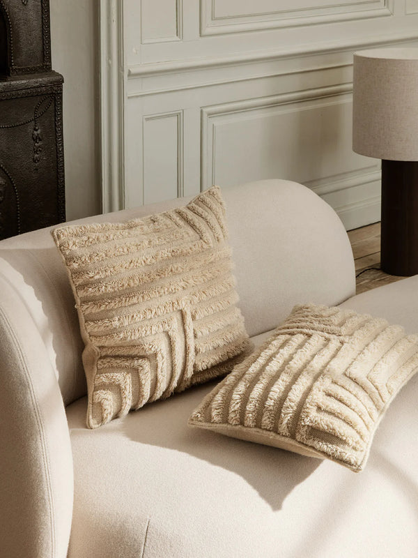 Crease Wool Cushion Rect. | Light Sand