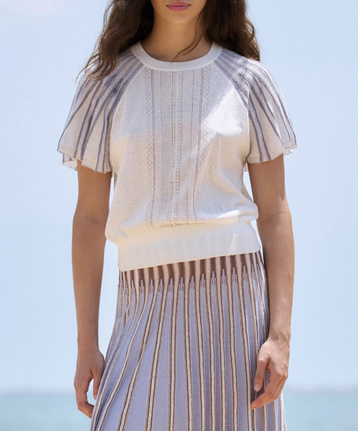 Radial Sleeve Knitted Blouse