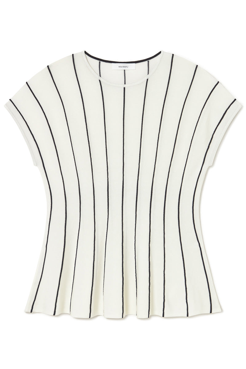 Vertical Striped Peplum Top