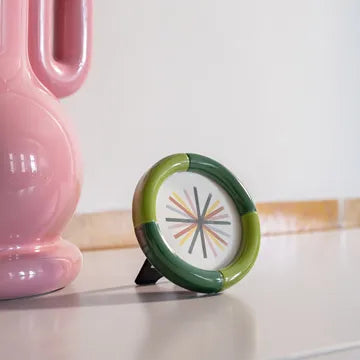 Photo Frame Rift Round Small Green
