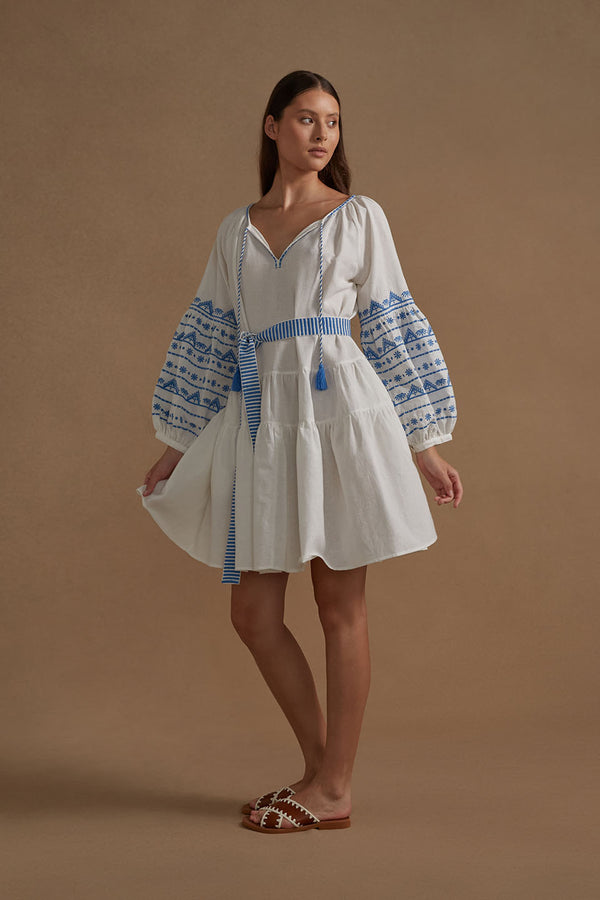 Cotton Embroidered Corfu Dress