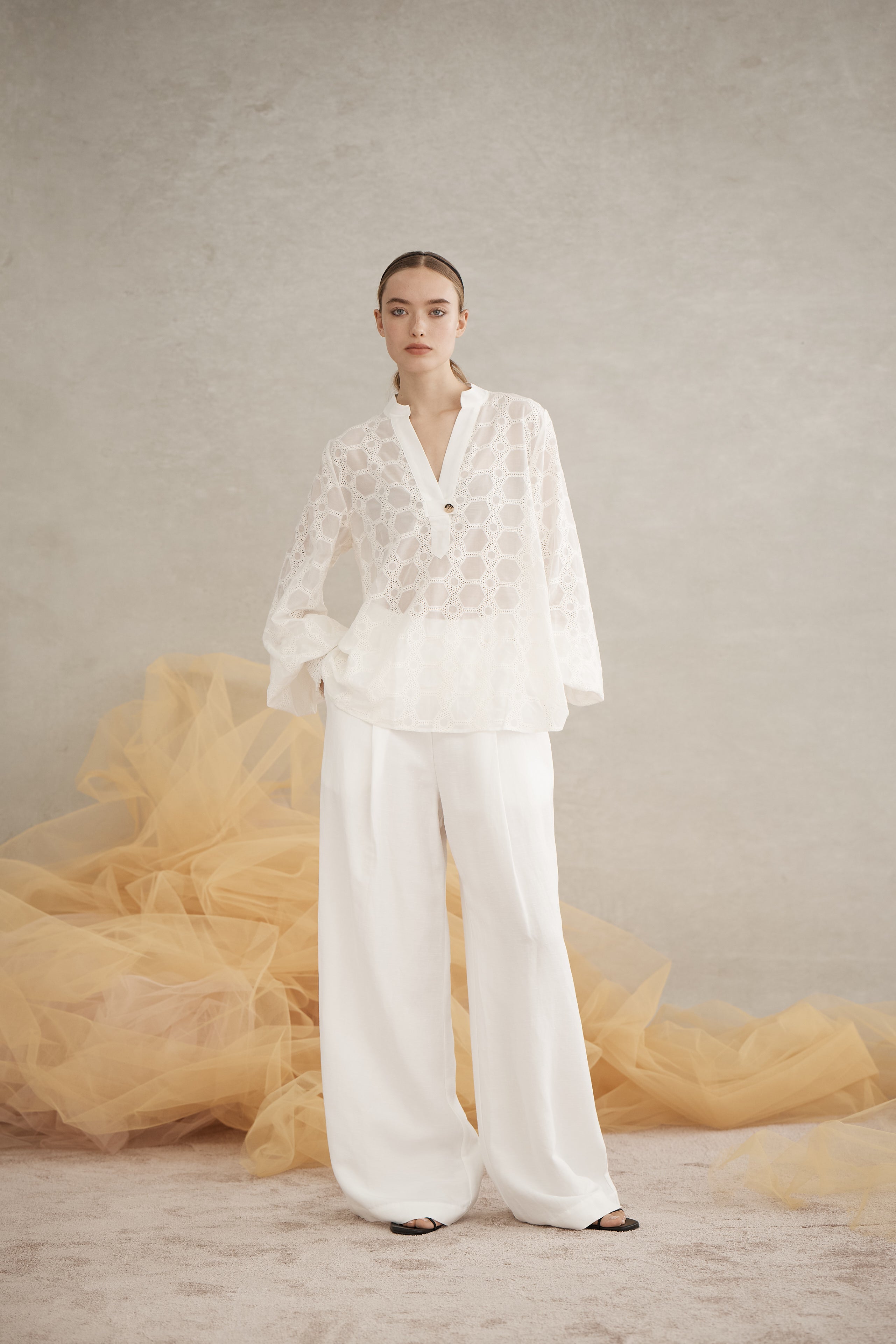 Rea Shirred Cuff Shirt
