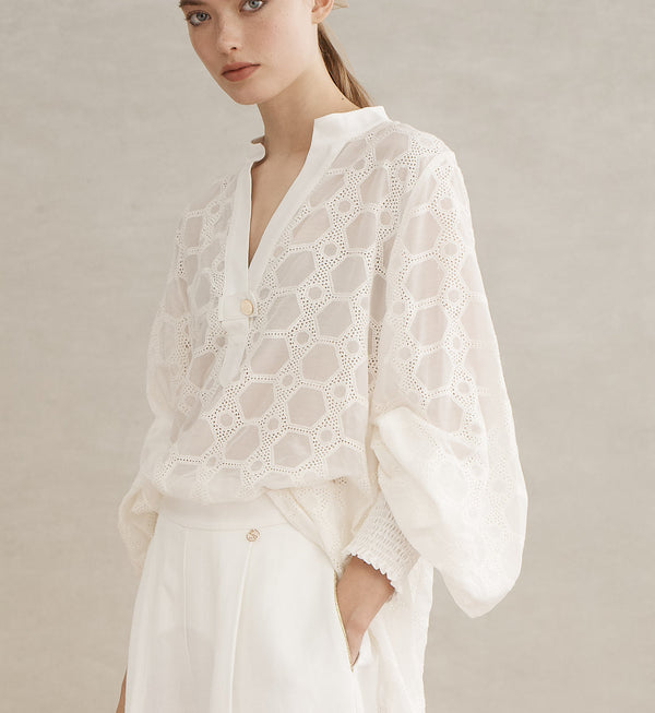 Rea Shirred Cuff Shirt