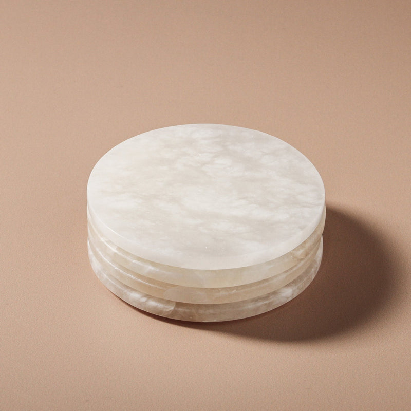 Alabaster Marble Coaster Set