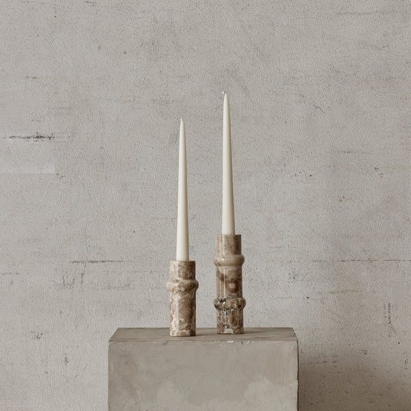 Wilma Marble Candle Stick Pair