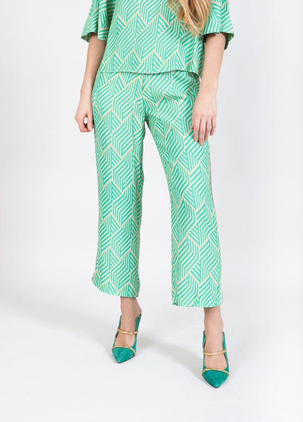 Cropped Pants in Graphic Print