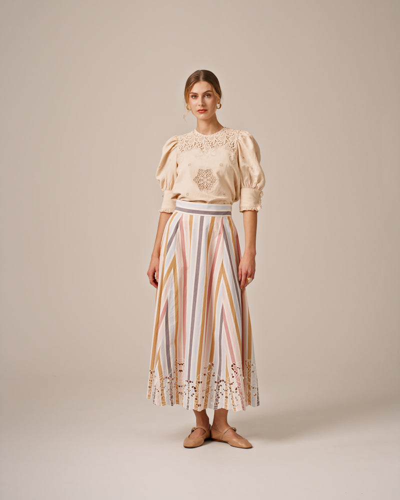 Poplin Embroidered Skirt