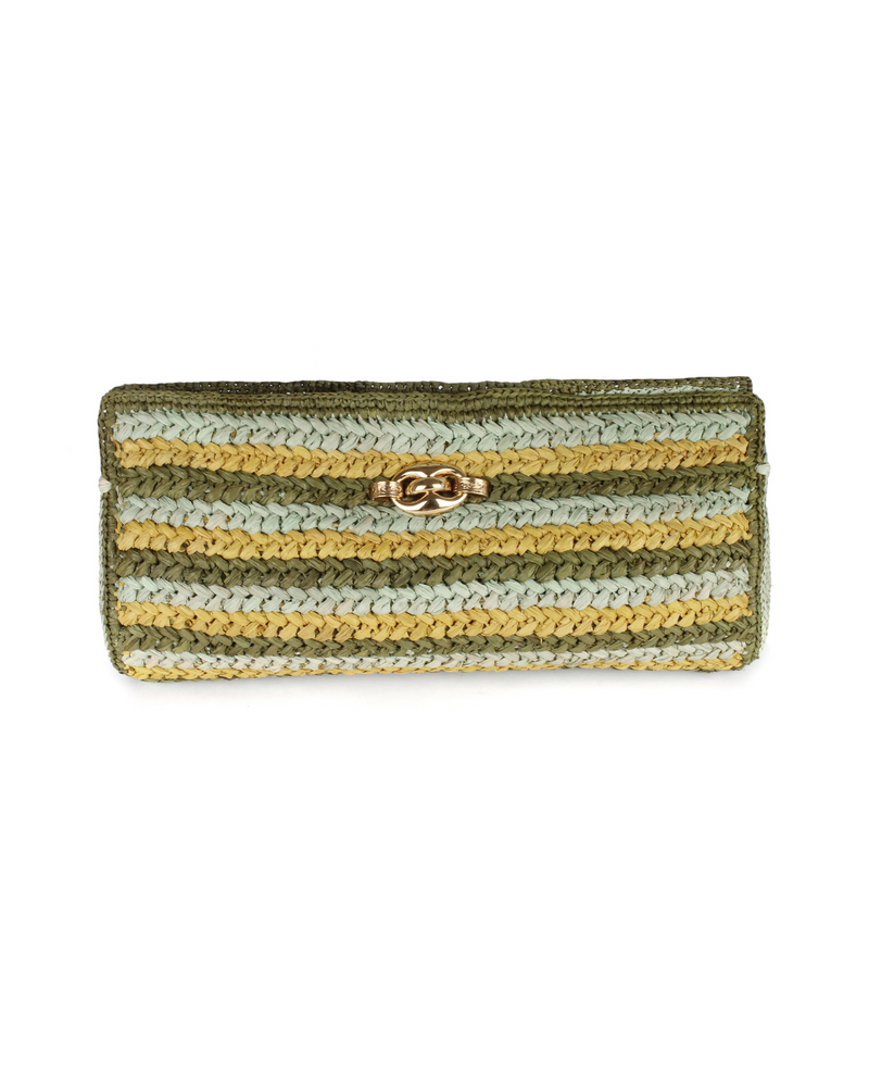 Uptown Raffia Clutch