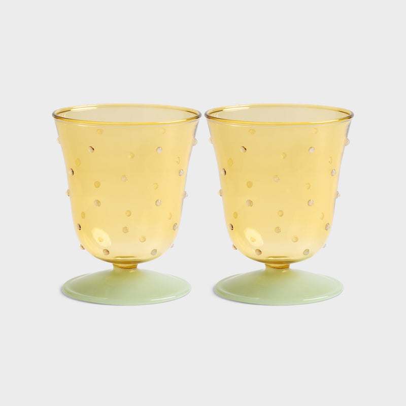 Water Glass Dot Set 2 | Yellow