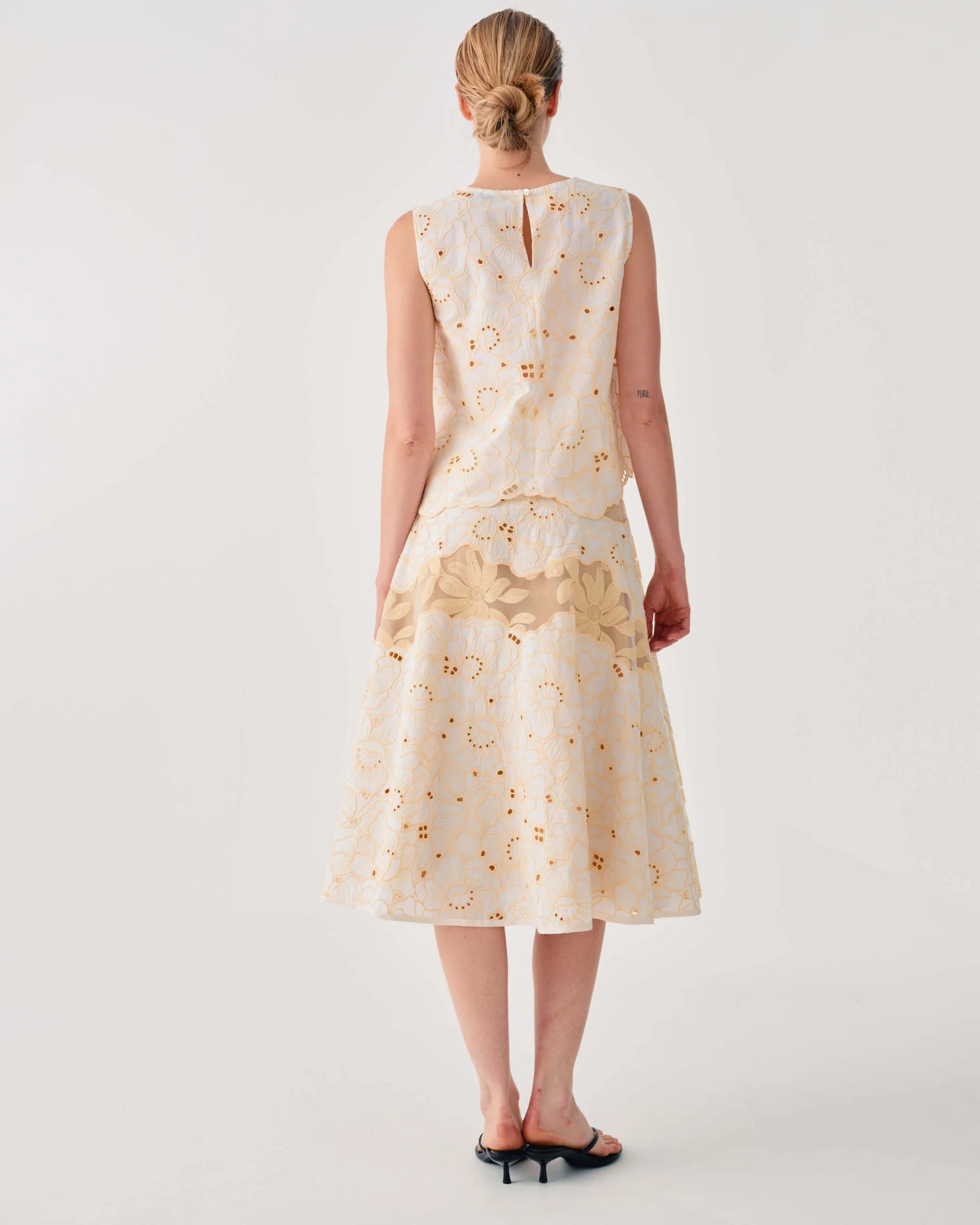 Embroidered Organza Top