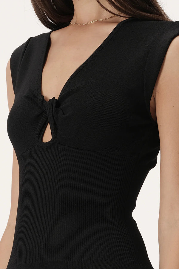 Heather Knit Dress | Black