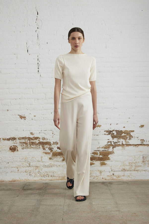 Knitted Short Sleeve Sweater