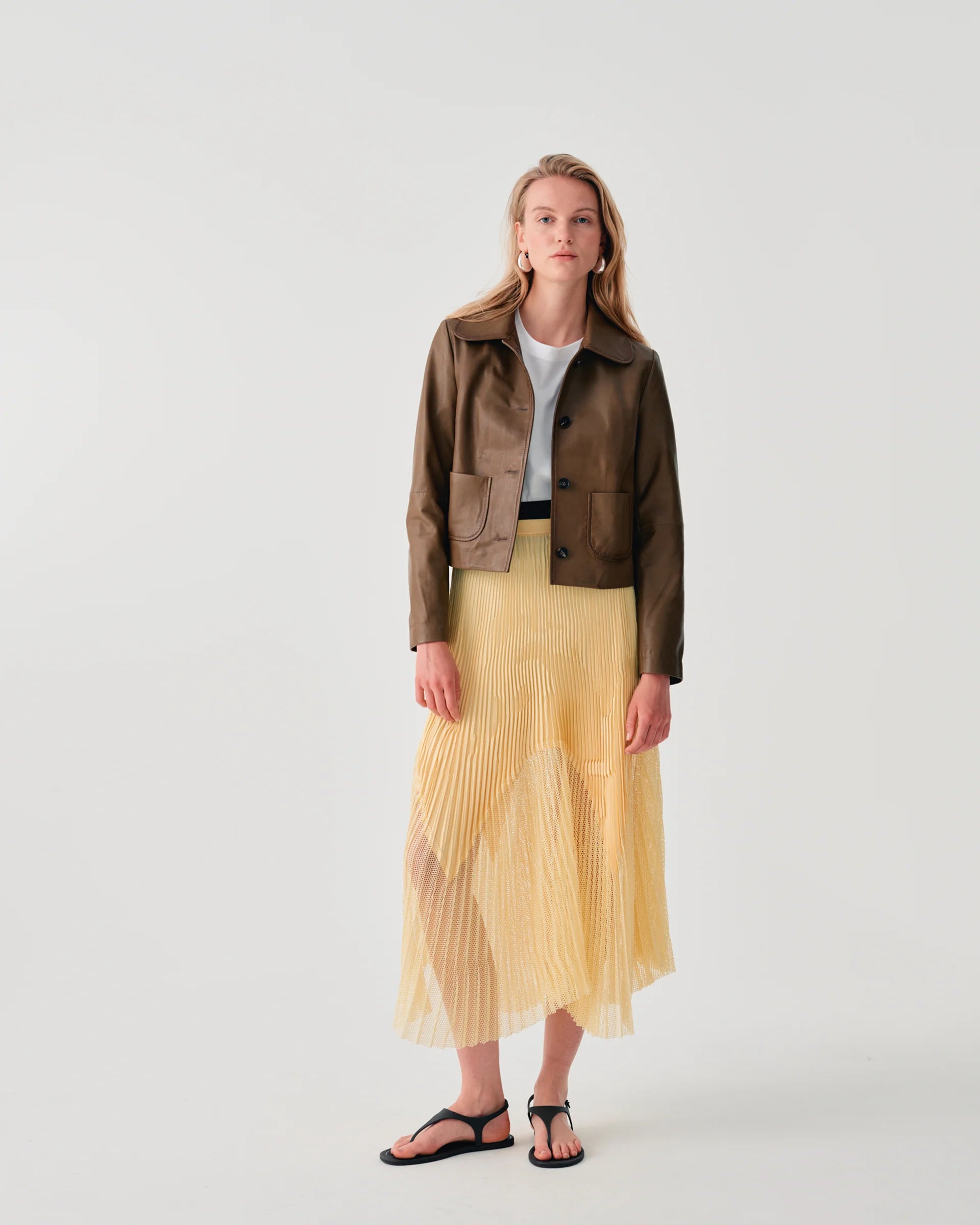 Long Pleated Skirt