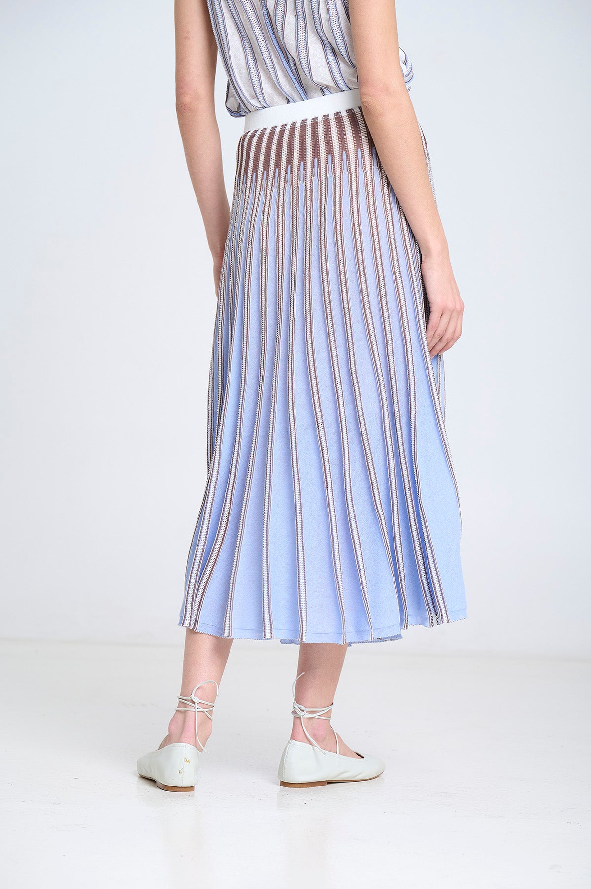 Striped Radial Knit Skirt
