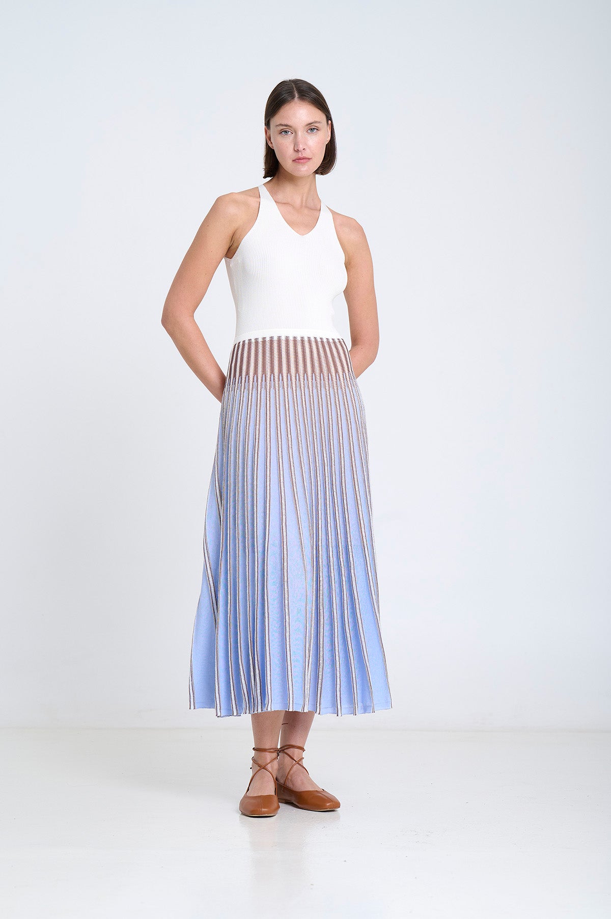 V-Neck Contrast Dress