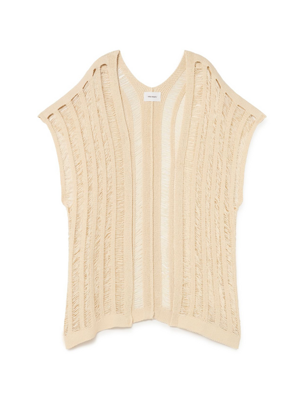 Ecru Waistcoat Knitted Vest