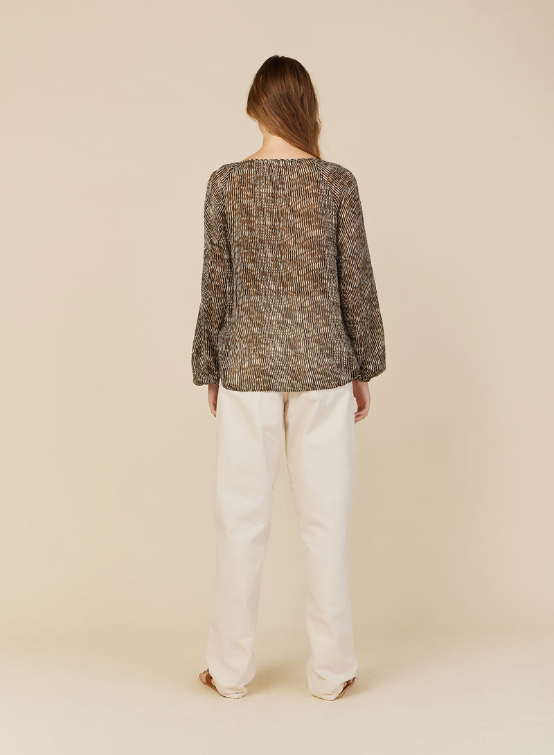 Temea Top | Tan Pattern