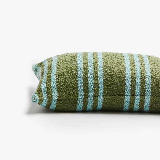 Boucle Trio Stripe Cushion | Khaki