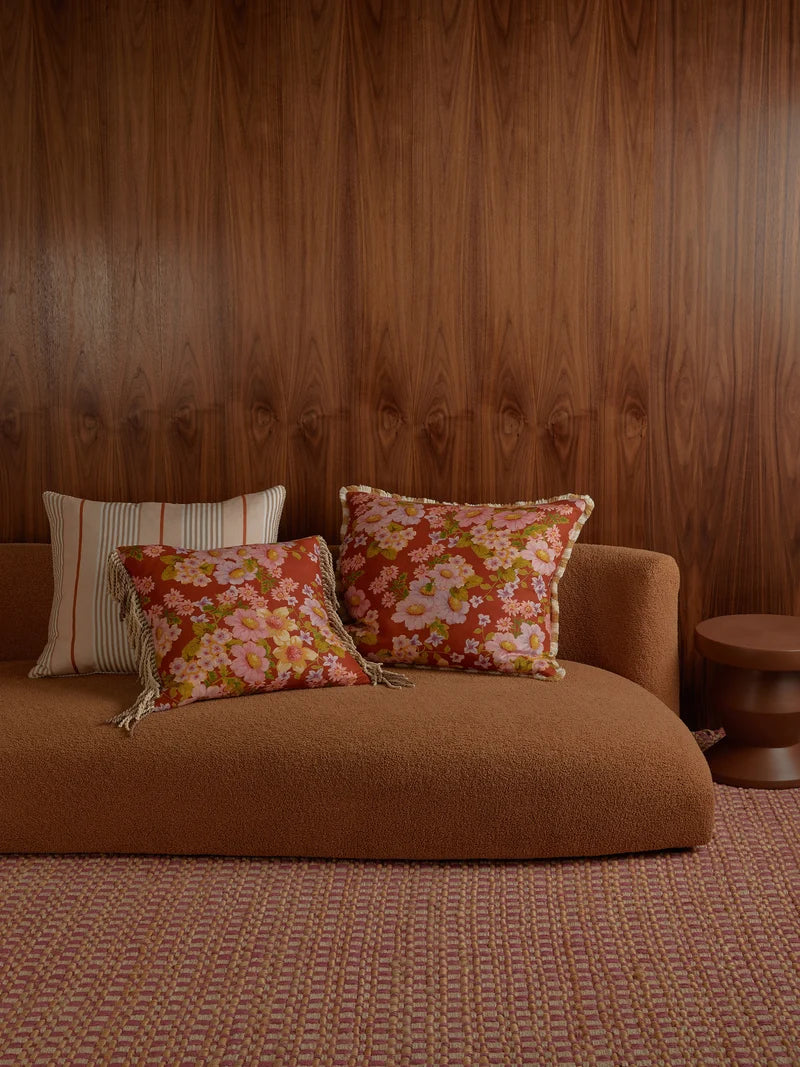 Buttercup Rust Linen Cushion