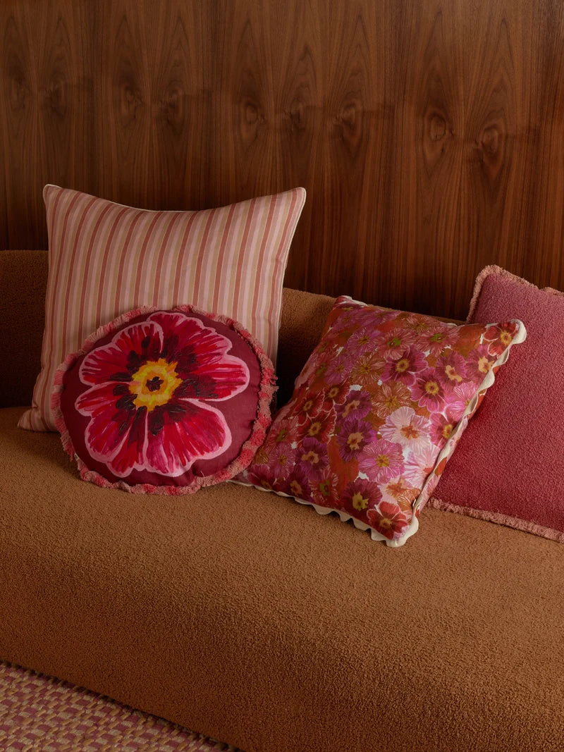 garden Stripe Pink Cushion