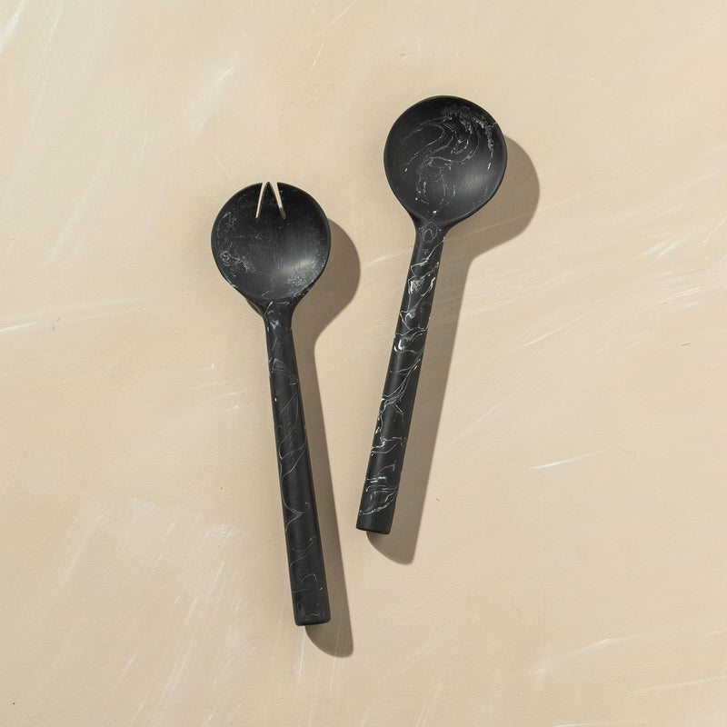 Flow Salad Servers Ash Black