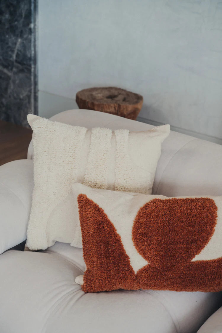 Abstract Square Cushion | Ivory