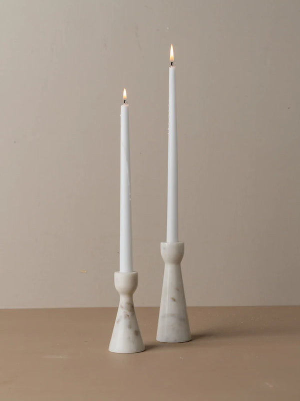 Muum Marble Candle Holders set of 2 | White