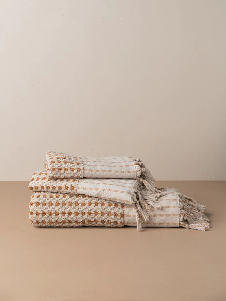 Chickpea Hand Towel | Stone/Terracotta