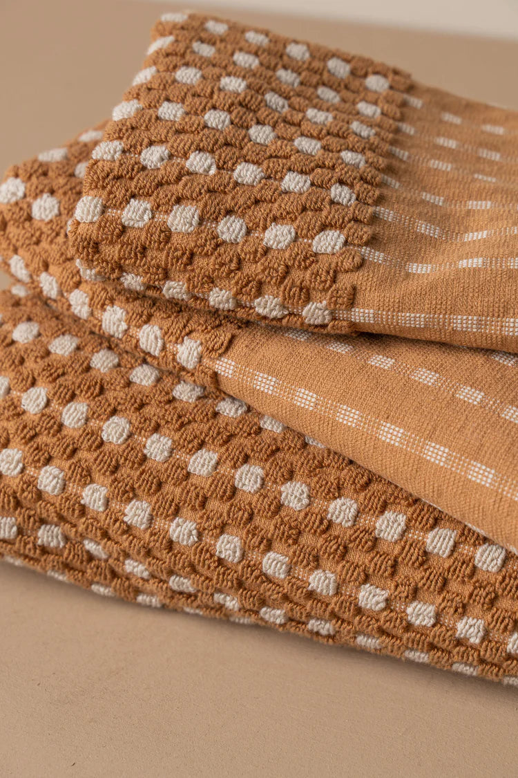 Chickpea Bath Sheet | Terracotta/Stone