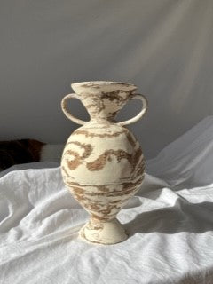 Fluted Top Vase with Handles