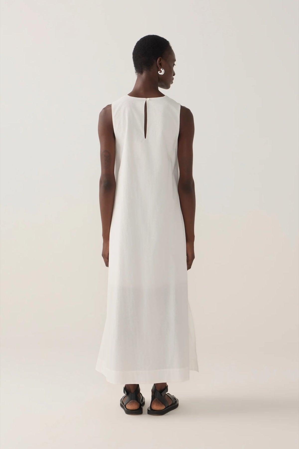 Frankie Dress | White Spotty Cotton