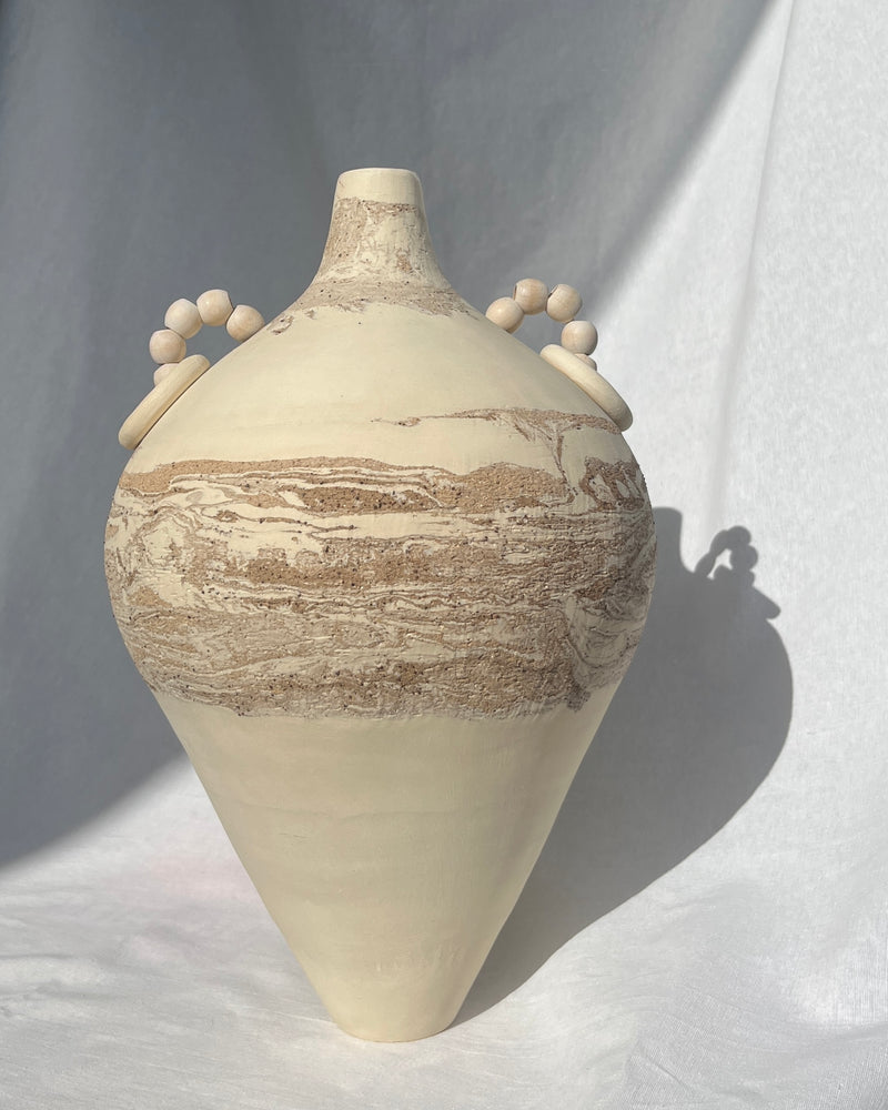 Beaded Handle Cone Vase