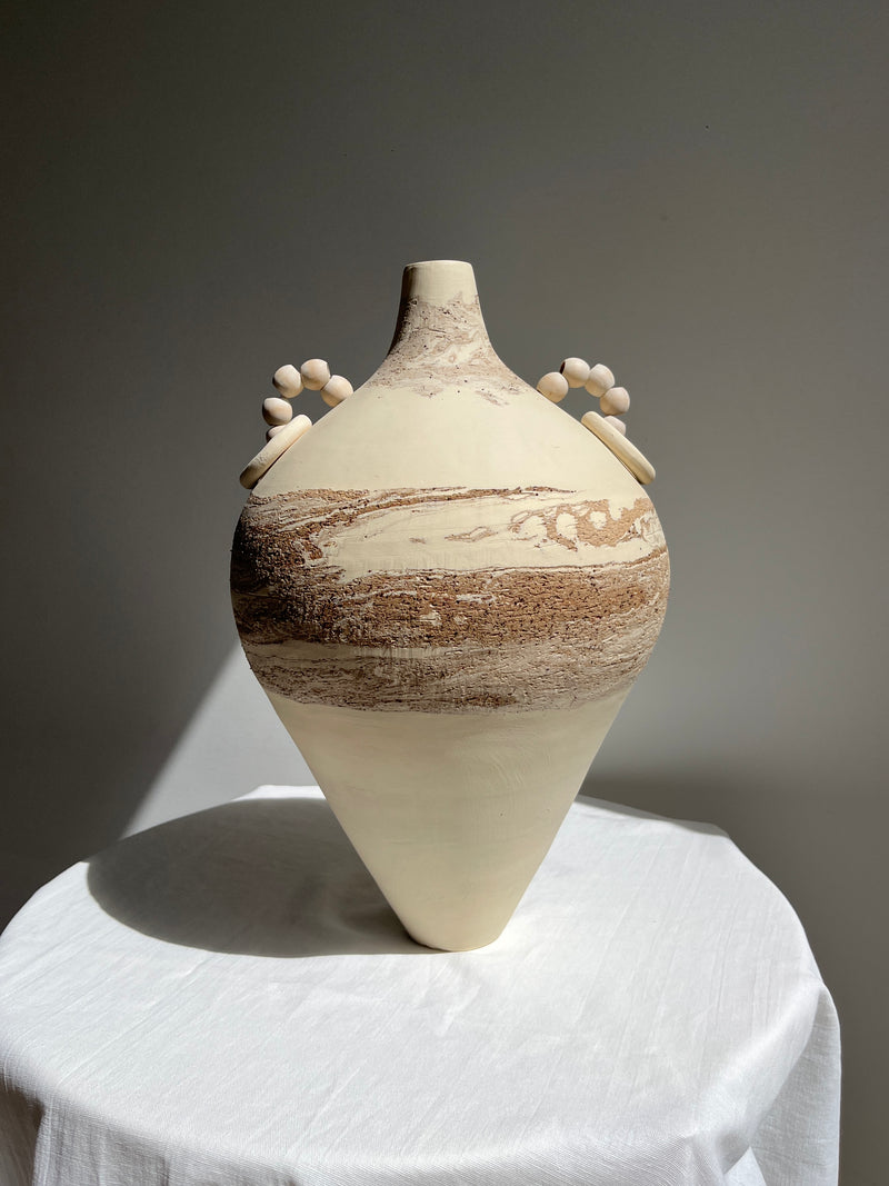 Beaded Handle Cone Vase