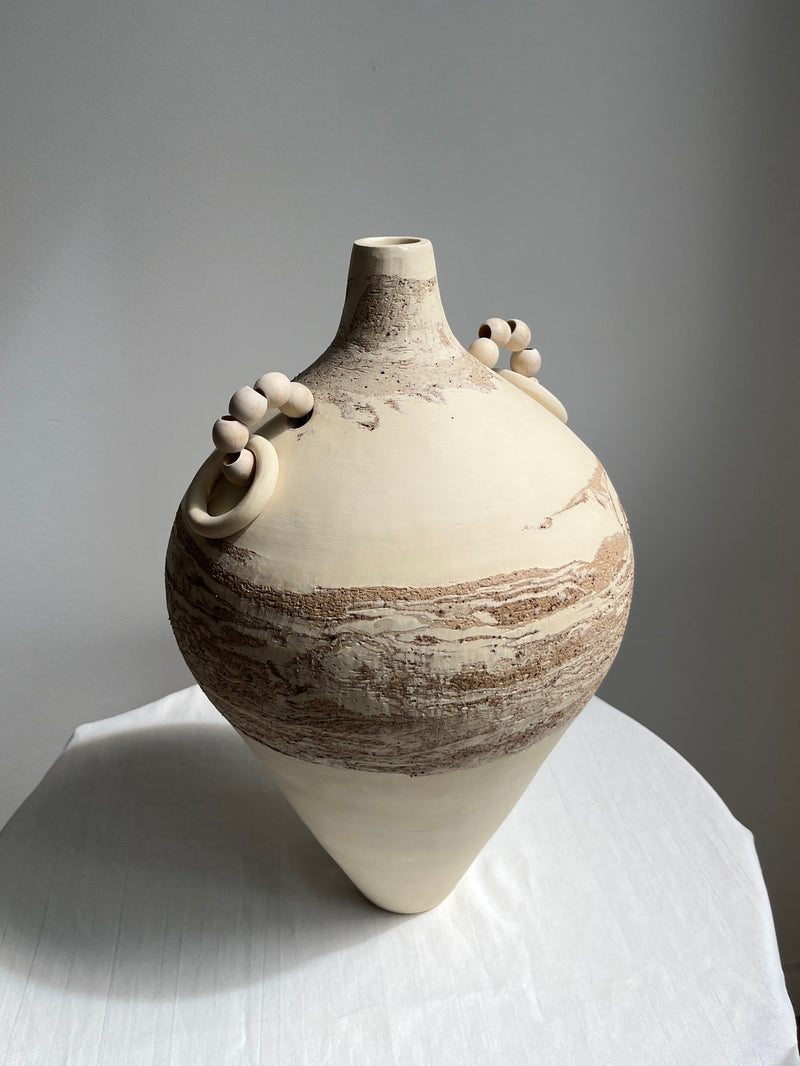 Beaded Handle Cone Vase