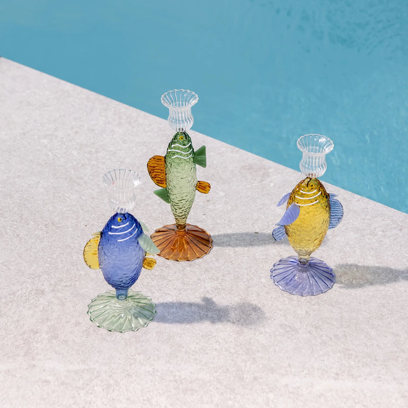 Candle Holder Fish | Blue