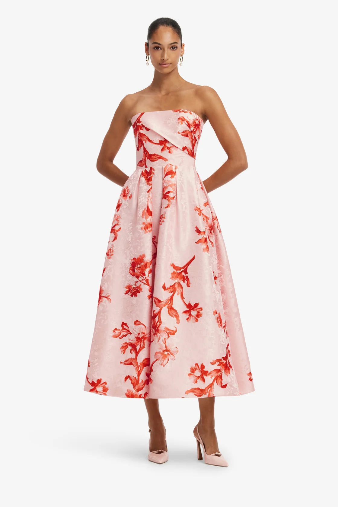 Lynn Jaquard Bustier Midi Dress