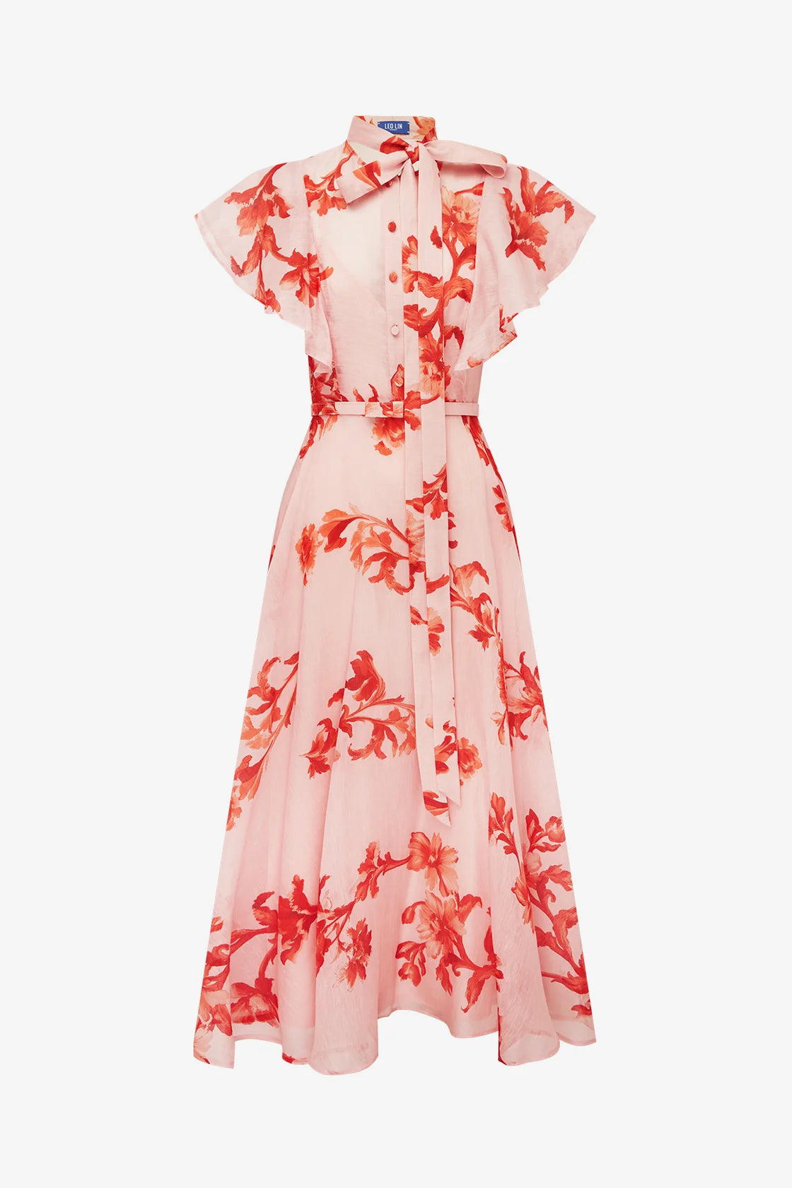 Elise Flutter Sleeve Midi Dress
