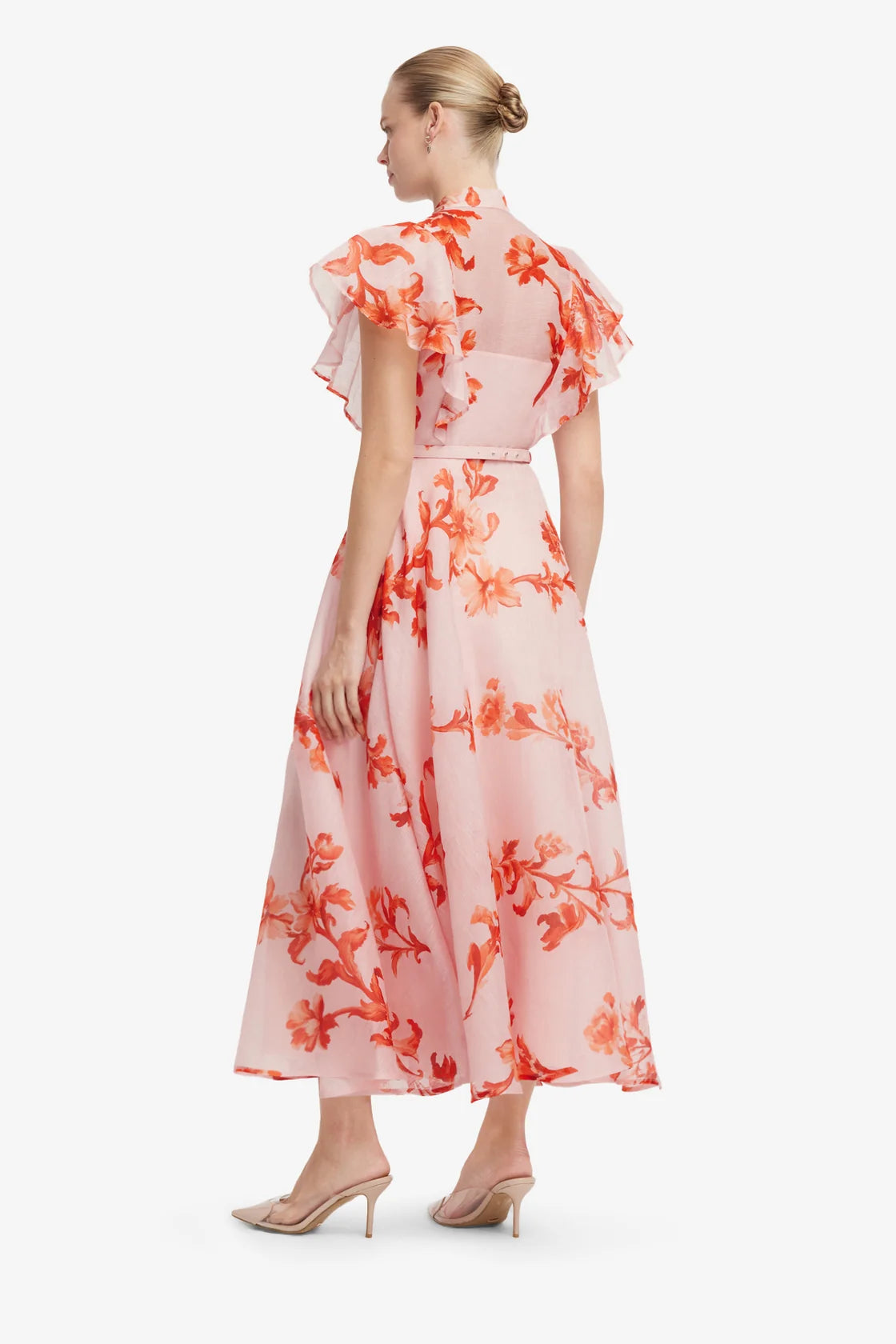 Elise Flutter Sleeve Midi Dress