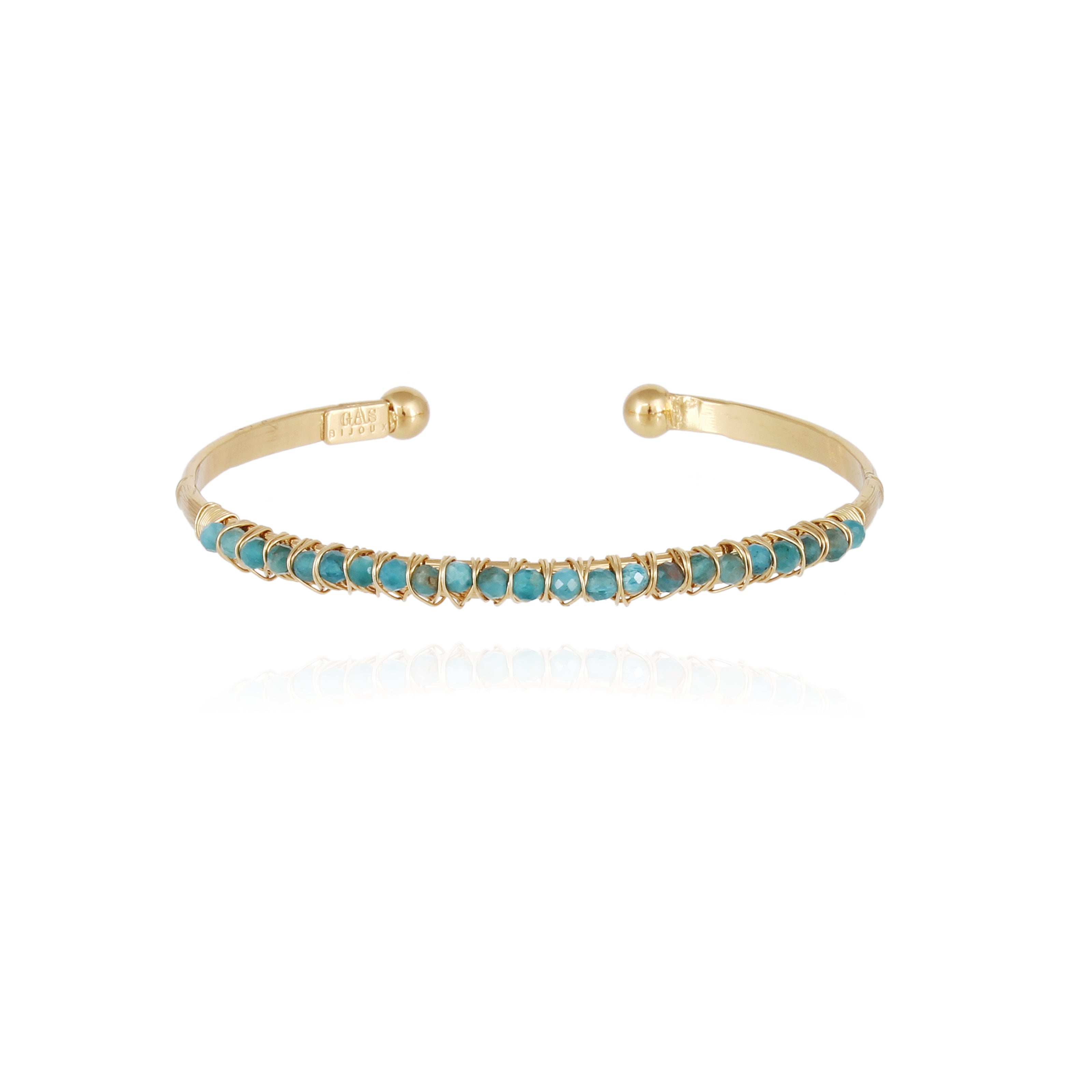 Lyre Bracelet | Blue Apatite