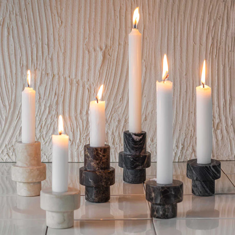 Marble Candleholder Large | Brown