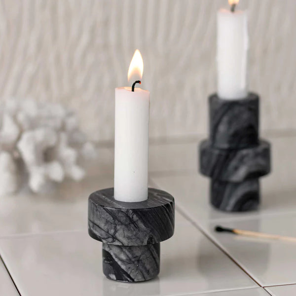 Marble Candleholder Small | Grey