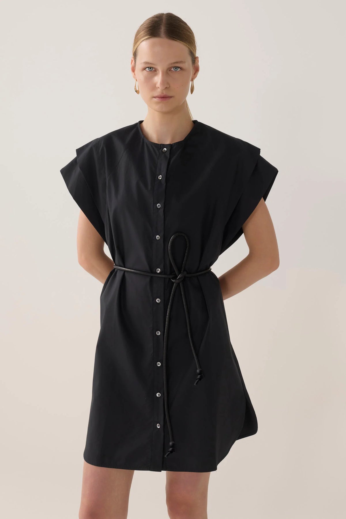 Maria Dress | Black Cotton Tencel