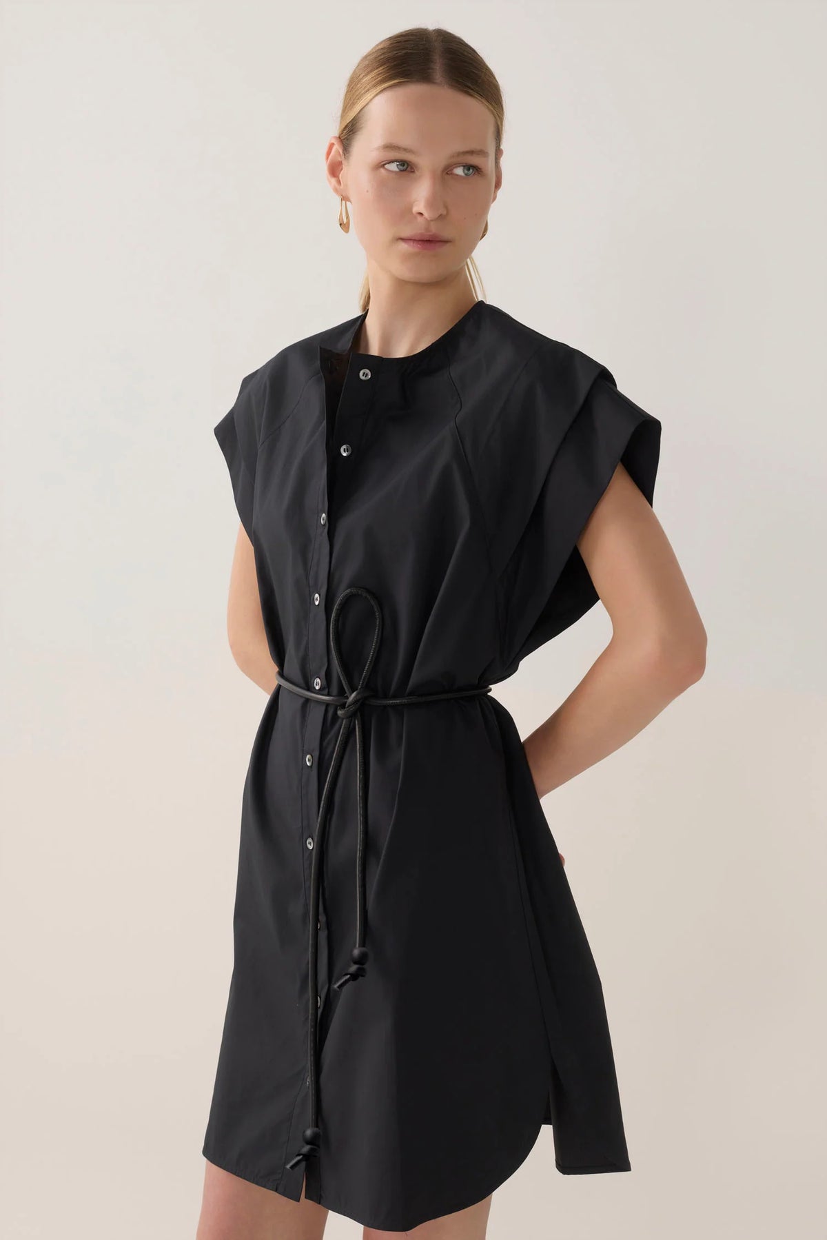 Maria Dress | Black Cotton Tencel