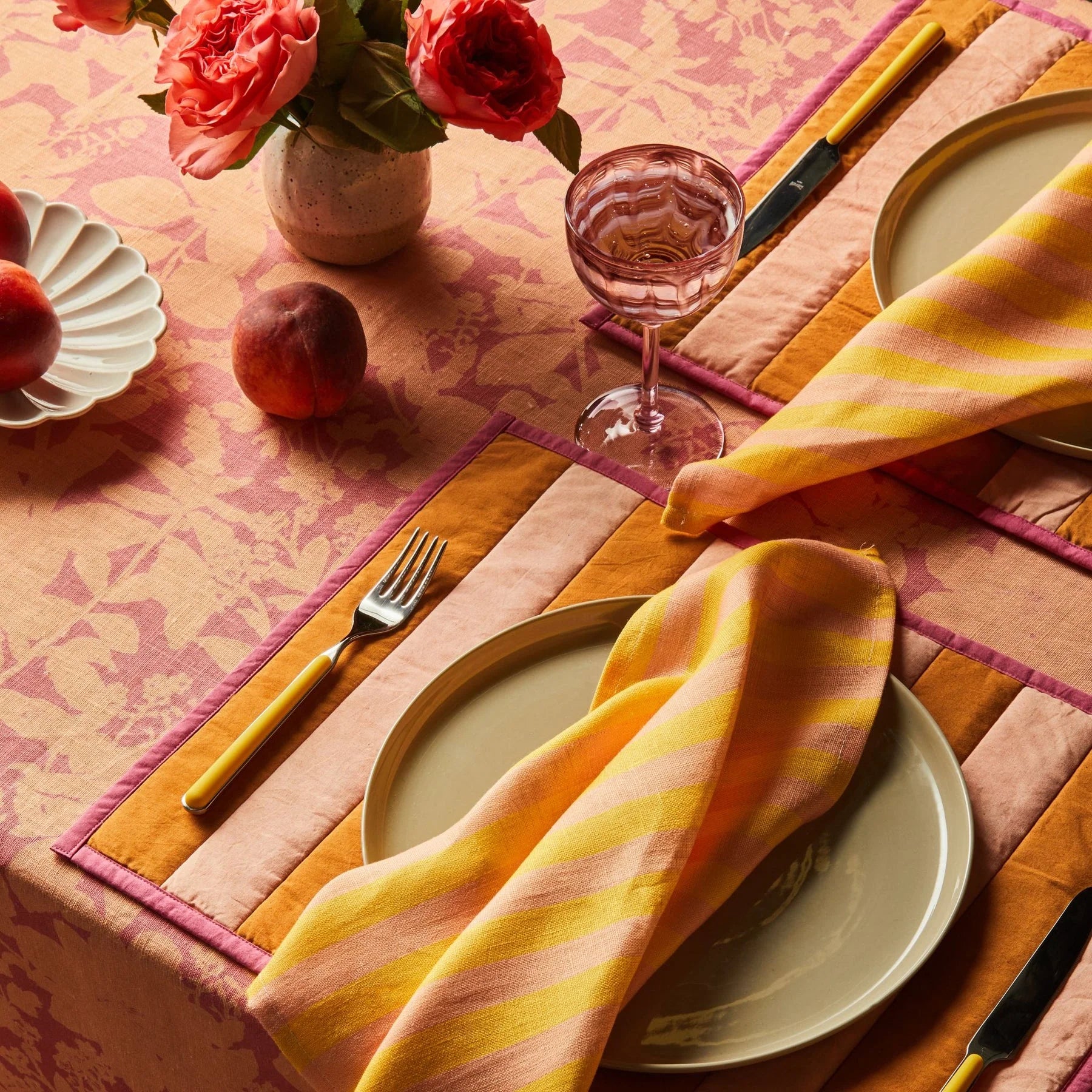 Thin Stripe Yellow Napkin | Set of 4